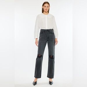 KanCan Ultra High Rise 90's Boyfriend Jeans Size‎ 13/30 Black kc7373DGV3